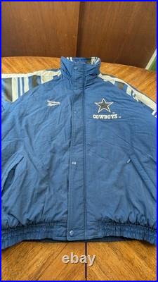 VTG Dallas Cowboys Jacket Sz XL NFL Reebok Pro Line Full Zip Lined Logo No Hood