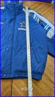 VTG Dallas Cowboys Jacket Sz XL NFL Reebok Pro Line Full Zip Lined Logo No Hood