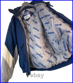VTG Dallas Cowboys NFL Triple Goose Jacket L Blue Mens Winter Puffer Coat 8977