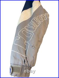 VTG Dallas Cowboys NFL Triple Goose Jacket L Blue Mens Winter Puffer Coat 8977