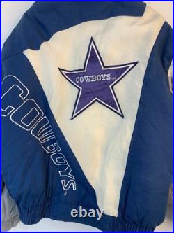VTG Dallas Cowboys NFL Triple Goose Jacket L Blue Mens Winter Puffer Coat 8977