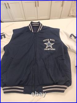 VTG Dallas Cowboys SB 5X Champs NFL Size XL G-111 Apparel Reversible jacket