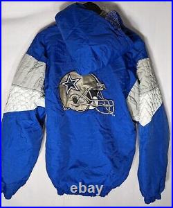 VTG Dallas Cowboys Starter Jacket Men's L Hooded Snap 90s NFL Rare Coat