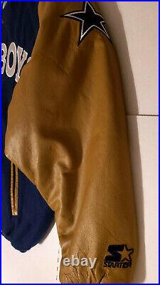 VTG Dallas Cowboys Varsity/Letterman Wool/Leather Jacket/Coat XL NFL Starter