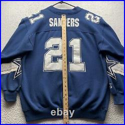 VTG Deion Sanders Dallas Cowboys Sweatshirt Mens Large L Starter Team NFL Blue