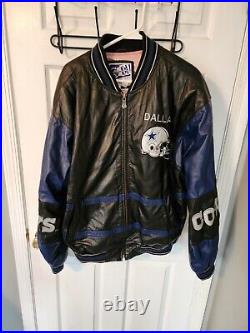 VTG G-III Carl Banks Dallas Cowboys Full Zip Leather Jacket NFL- Mens Size Xl