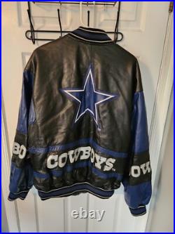 VTG G-III Carl Banks Dallas Cowboys Full Zip Leather Jacket NFL- Mens Size Xl