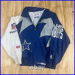 VTG Pro Line Dallas Cowboys NFL Apex Sharktooth Full Zip Jacket Men M Blue White