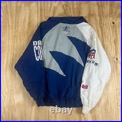 VTG Pro Line Dallas Cowboys NFL Apex Sharktooth Full Zip Jacket Men M Blue White