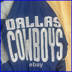 VTG Pro Line Dallas Cowboys NFL Apex Sharktooth Full Zip Jacket Men M Blue White