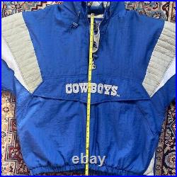 VTG STARTER Jacket Dallas Cowboys NFL XL 90s Puffer 1/4 Zip Puffer Pro Line