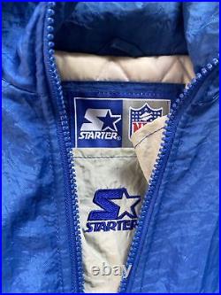 VTG STARTER Jacket Dallas Cowboys NFL XL 90s Puffer 1/4 Zip Puffer Pro Line