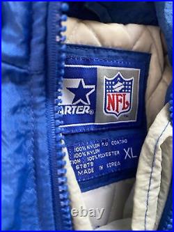 VTG STARTER Jacket Dallas Cowboys NFL XL 90s Puffer 1/4 Zip Puffer Pro Line