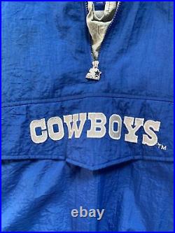 VTG STARTER Jacket Dallas Cowboys NFL XL 90s Puffer 1/4 Zip Puffer Pro Line