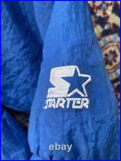 VTG STARTER Jacket Dallas Cowboys NFL XL 90s Puffer 1/4 Zip Puffer Pro Line