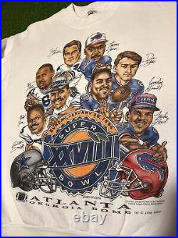 VTG Shirt Xplosion Super Bowl XXVIII Dallas Cowboys Buffalo Bills Sweatshirt LRG