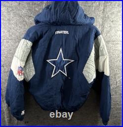 VTG Starter Dallas Cowboys Anorak Jacket 1/4 Hooded NFL Spellout Football 90s