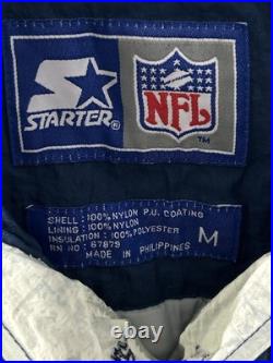 VTG Starter Dallas Cowboys Anorak Jacket 1/4 Hooded NFL Spellout Football 90s