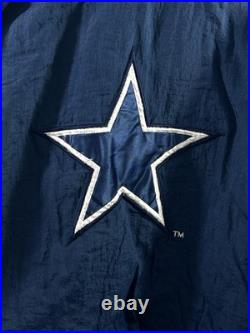 VTG Starter Dallas Cowboys Anorak Jacket 1/4 Hooded NFL Spellout Football 90s