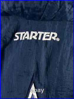 VTG Starter Dallas Cowboys Anorak Jacket 1/4 Hooded NFL Spellout Football 90s