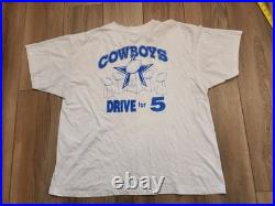 VTG XL Super Bowl 30 XXX Dallas Cowboys Steelers 1996 NFL Shirt Drive For Five