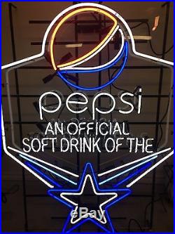 Very Rare Huge Dallas Cowboys Pepsi Neon Sign NFL Football Coke Man Cave Bar 4