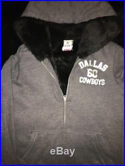 Victoria Secret PINK Dallas Cowboys Sequin Fur Lined Jacket Hoodie