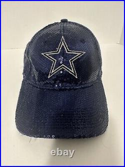 Victoria Secret Pink Sequin Blue Dallas Cowboys Adjustable Hat