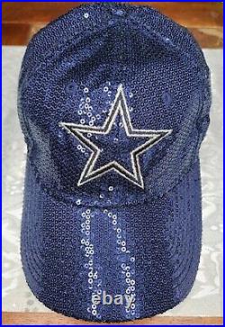 Victoria Secret Pink Sequin Blue Dallas Cowboys Adjustable Hat