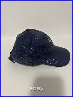 Victoria Secret Pink Sequin Blue Dallas Cowboys Adjustable Hat