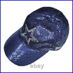 Victoria Secret Pink Sequin Blue Dallas Cowboys Adjustable Hat