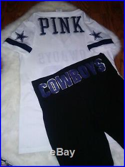 Victorias Secret PINK NFL Dallas Cowboys Jersey & Pants Leggings S VS