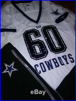Victorias Secret PINK NFL Dallas Cowboys Jersey & Pants Leggings S VS Sequins