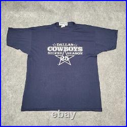 Vintage 1985 Champion Dallas-Cowboys Silver-Season Shirt Medium Single-Stitch