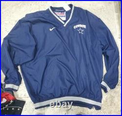 Vintage 1990'S DALLAS COWBOYS NFL Pro Line Authentic Nike Pull Over Jacket XXL