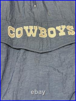 Vintage 1990sNFL Starter Dallas Cowboys Blue Men 1/2 ZIP Jacket Very Warm! LARGE
