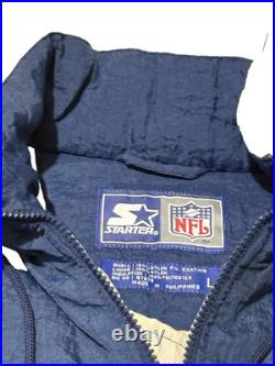 Vintage 1990sNFL Starter Dallas Cowboys Blue Men 1/2 ZIP Jacket Very Warm! LARGE Vintage 1990sNFL Starter Dallas Cowboys Blue Men 1/2 ZIP Jacket Very Warm! LARGE