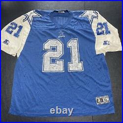 Vintage 1990s Starter NFL Football NFLP 1995 Dallas Cowboys #21 Sanders Jersey