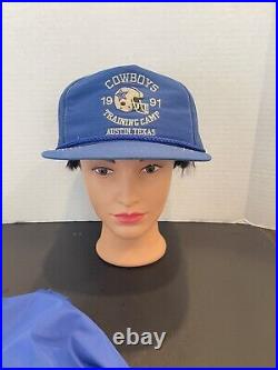 Vintage 1991 NFL Dallas Cowboys Training Camp Staff Gear Uniform Hat Cap Jacket