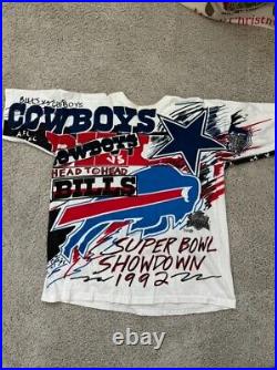 Vintage 1992 Cowboys vs Bills Super Bowl XXVII T-Shirt Mens Size XL Rare 90s USA