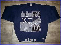 Vintage 1992 Dallas Cowboy NFL Large Blue Sweatshirt Big Logo Sweater Logo 7