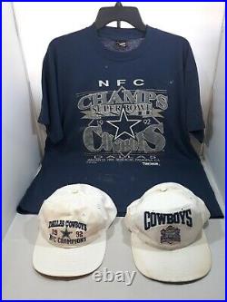 Vintage 1992 Dallas Cowboys NFL XL T-Shirt/Hat Super Bowl Single Stitch Tee