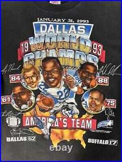 Vintage 1993 Dallas Cowboys NFL Champs caricature single stitch t-shirt