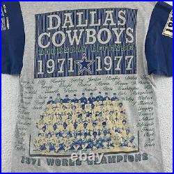 Vintage 1993 Long Gone Dallas Cowboys Shirt Mens Large Gray AOP Doomsday Defense