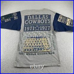 Vintage 1993 Long Gone Dallas Cowboys Shirt Mens Large Gray AOP Doomsday Defense