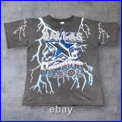 Vintage 1993 Salem Dallas Cowboys Football Lightning Tee XL Men's Black