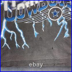 Vintage 1993 Salem Dallas Cowboys Football Lightning Tee XL Men's Black