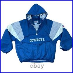 Vintage 1993 Starter ProLine NFL Dallas Cowboys Hooded Pullover Jacket Puffer XL