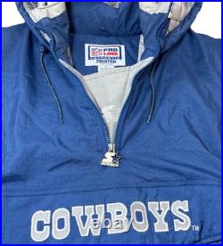 Vintage 1993 Starter ProLine NFL Dallas Cowboys Hooded Pullover Jacket Puffer XL