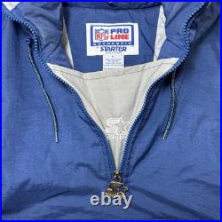 Vintage 1993 Starter ProLine NFL Dallas Cowboys Hooded Pullover Jacket Puffer XL